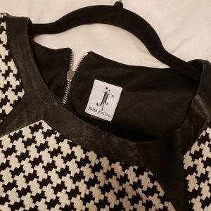 Dresses - Houndstooth & faux leather dress Dresses - Houndstooth & faux leather dress